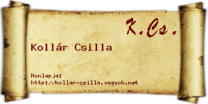Kollár Csilla névjegykártya